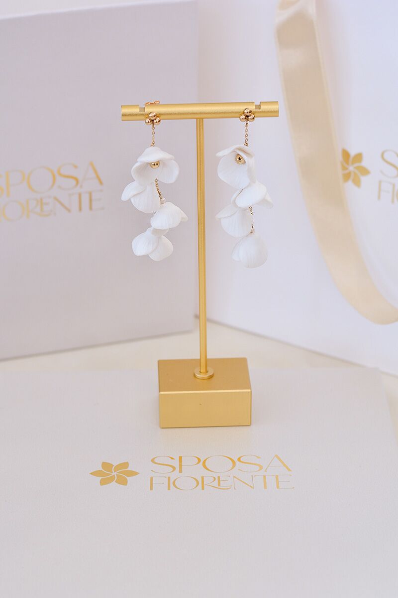 Eva virágos menyasszonyi fülbevaló